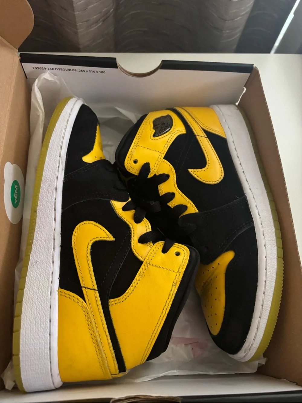 Jordan Mid-Top Sneakers in Black and Yellow